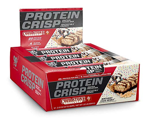 Product Cover BSN Protein Crisp Bar by Syntha-6, Low Sugar Whey Protein Bar, 20g of Protein, Birthday Cake Remix, 12 Count