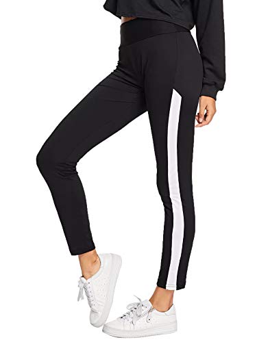 Product Cover BLINKIN Yoga Gym Zumba Workout and Active Sports Fitness Side Striped Black Leggings Tights for Women|Girls(9150)