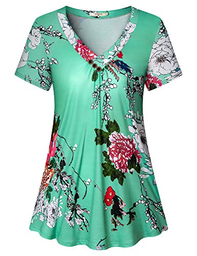 Product Cover Viracy Women's Short Sleeve V-Neck Casual Flowy Tunic Shirt