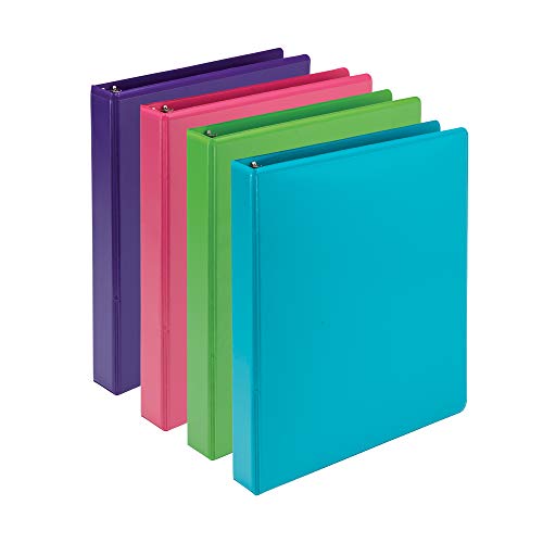Product Cover Samsill Earth's Choice Biobased Durable 3 Ring Binders, Fashion Clear View 1 Inch Binders, Up to 25% Plant Based Plastic, Assorted 4 Pack