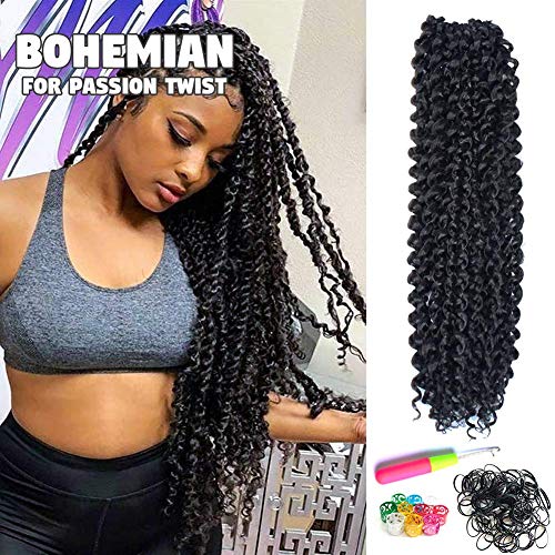 Product Cover Passion Twist Hair 18 Inch Long Bohemian For Passion Twist Crochet Braiding Hair Water Wave Synthetic Fiber Natural Hair Extension(18