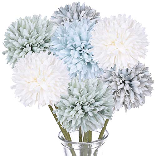 Product Cover DearHouse Artificial Flowers, 7 Pcs Fake Flowers Silk Artificial Hydrangea Bridal Wedding Bouquet for Home Garden Party Wedding Decoration (Multicolor)