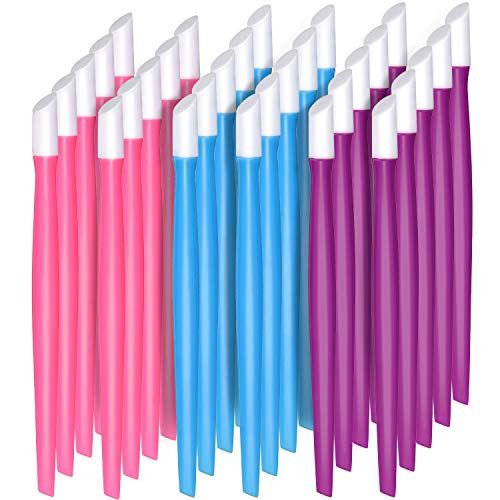 Product Cover BBTO 30 Pieces Plastic Handle Nail Cuticle Pusher Rubber Tipped Nail Cleaner Colored Nail Art Tool for Men and Women