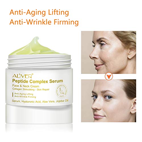 Product Cover Peptide Complex Serum,Collagen Peptides For Skin and Neck Moisturizer Cream Anti-Aging Day Cream and Night Cream to Smooth Wrinkles, Non-greasy absorb quickly Anti-aging cream