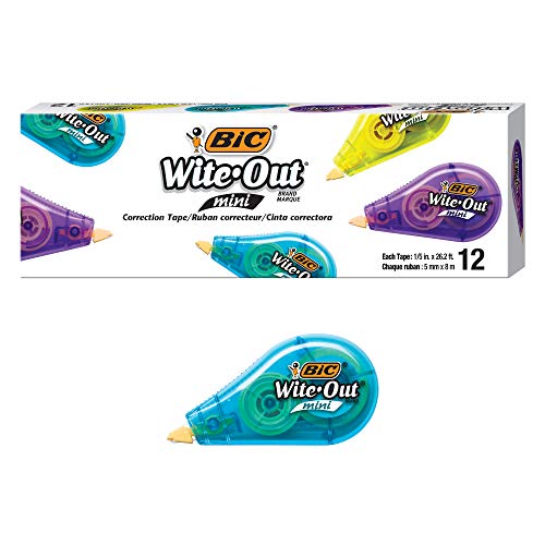 Product Cover BIC Wite-Out Brand Mini Correction Tape, White, 12-Count