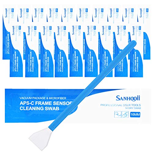 Product Cover SANHOOII Dry APS-C Sensor Cleaning Swabs (CCD/CMOS), 20pcs 16mm DSLR or SLR Digital Camera Cleaning kit (No senrsor Cleaning Solution)