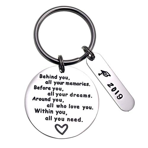Product Cover LParkin College Graduation Gifts for Her 2019 2020 Behind You All Your Memories GraduInspirational Graduates Key Chains Inspirational Gifts for Womenation Keychain