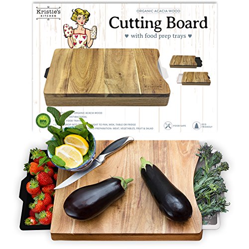 Product Cover Cutting Board with Trays - Cutting Board with Containers White Black