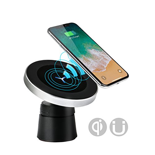 Product Cover Wireless Car Charger Magnetic Wireless Charging Pad Cell Phone Air Vent or Dashboard Holder for Apple iPhone X / 8/8 Plus, Samsung Galaxy Note 8 / S8 / S8+ / S7 / S6 Edge+ / Note 5 and All QI-Enable