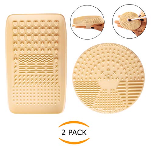 Product Cover Nanshy Silicone Makeup Brush Cleaner Pad & Makeup Brush Cleaning Palette Glove, Set of 2 Tools for Quick Clean or Deep Cleansing