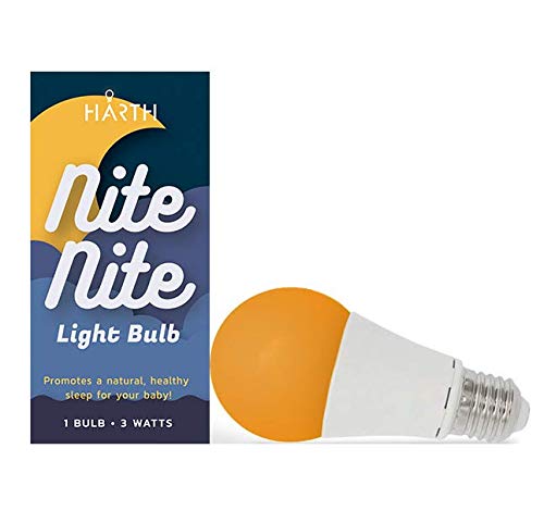 Product Cover Harth Lighting Nite Nite Light Bulb. Sleep Aid Bulb Optimized for Nursery Lighting. Parent Approved, No Blue Light Soothing Light Bulb. Amber Color Simulates Sunset. 3 Watts.