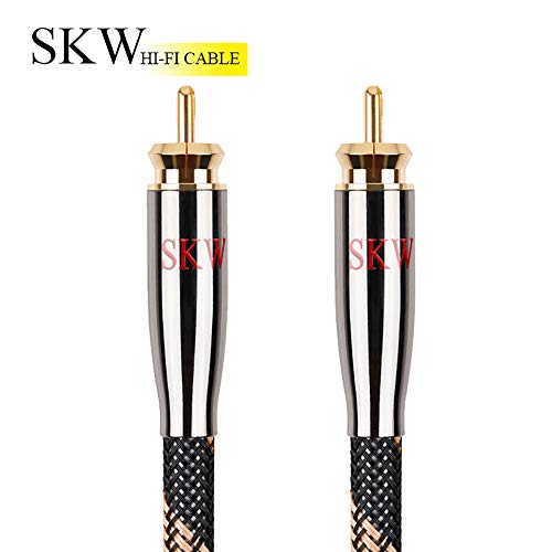 Product Cover SKW RAC to RCA Subwoofer Cable,Multiple Shield with Single Crystal Copper for HiFi Systems(3.2ft/1M,Black)