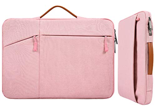 Product Cover 14-15 Inch Waterproof Laptop Sleeve Briefcase Women Ladies Bag with Handle for Dell XPS 15, MacBook Pro 15 A1770 A1990, 2019 HP Chromebook 14, Lenovo Flex 5, ASUS Zenbook Lenovo Chromebook Case, Pink