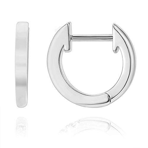 Product Cover PAVOI 14K White Gold Plated Cuff Earrings Huggie Stud | Small Hoop Earrings for Women