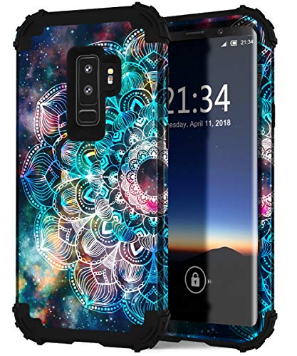 Product Cover Hocase Galaxy S9 Plus Case, SM-G965 Case, Heavy Duty Protection Shockproof Silicone Rubber+Hard Plastic Hybrid Dual Layer Protective Phone Case for Samsung Galaxy S9 Plus 2018 - Mandala in Galaxy