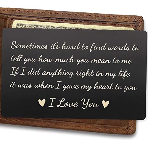 Product Cover Mens Wallet Insert, Engraved Wallet Card for Husband, If I Did Anything Right in My Life, It Was When I Gave My Heart to You, Best Boyfriend Gifts for Husband, Wedding Anniversary Gifts for Men, Women