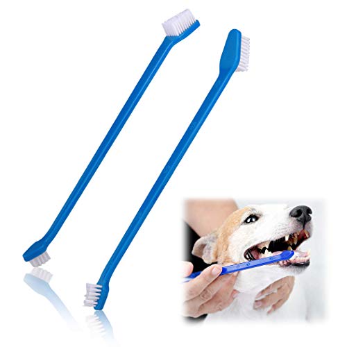 Product Cover Pets First Softest Bristle Dog Toothbrush Extra Large Long Double Sided for Small & Large Teeth - Set of 2, Blue. Easy to use Professionally to Avoid Gum Disease for Your Canine