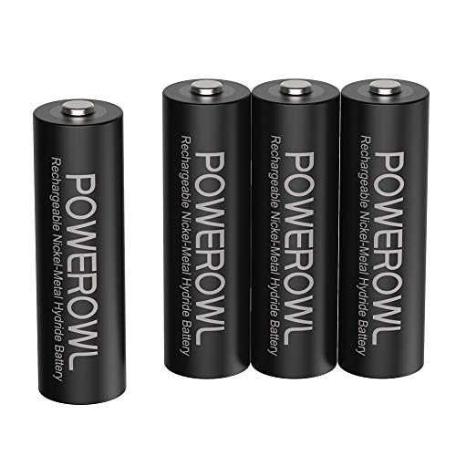 Product Cover POWEROWL Rechargeable AA Batteries,2800mAh High Capacity Batteries 1.2V NiMH Low Self Discharge Pack of 4