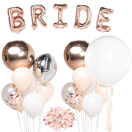 Product Cover UNIQOOO Rose Gold Balloons Bridal Shower Decorations|Bachelorette Party Supplies -36