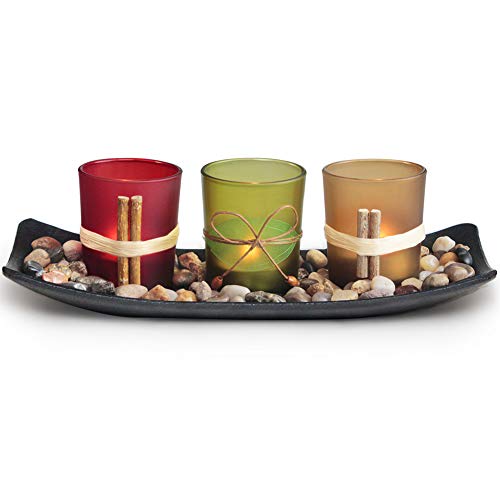 Product Cover LETINE Home Decor Candle Holders Set for Living Room & Bathroom Decor, Decorative Candle Holder Centerpieces for Dining Room Table & Coffee Table Decor