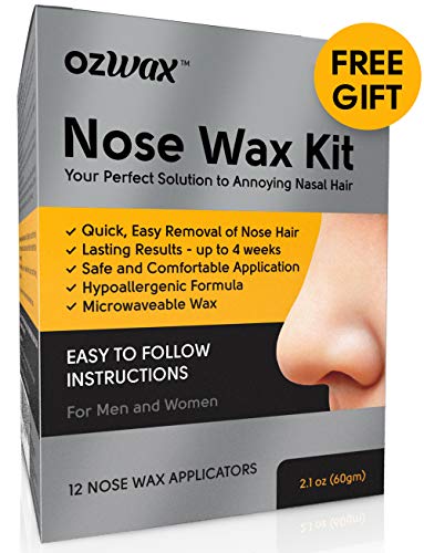 Product Cover Nose Wax Kit Professional Nose Hair Wax Ensures Comfortable Nose Hair Removal Ideal Nose Wax Kit for Men and Women by Ozwax (60gms)