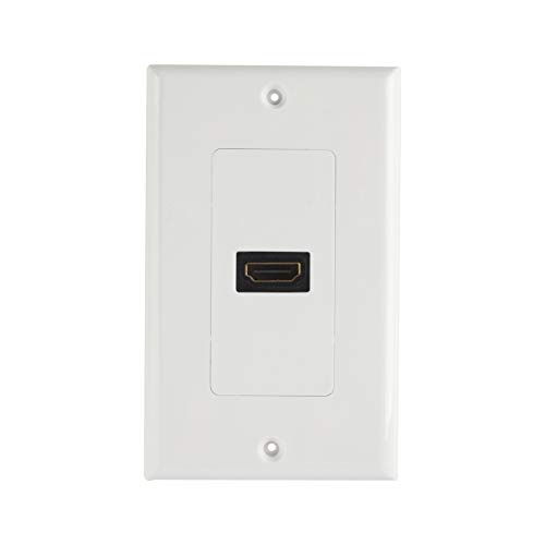 Product Cover TENINYU Single HDMI Wall Plate (1 Port) - 4K UHD, ARC, and Ethernet Pass-Thru Support (1-Gang) White - for 1 HDMI (1-Port)