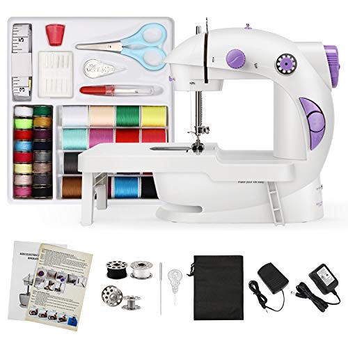 Product Cover Magicfly Mini Sewing Machine for Beginner, Dual Speed Portable Sewing Machine Machine with Extension Table, Light, Sewing Kit for Household, Travel