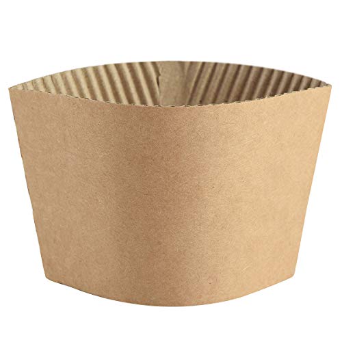 Product Cover Coffee Sleeves - 500 count SPRINGPACK Disposable Corrugated Hot Cup Sleeves Jackets Holder - Kraft Paper Sleeves Protective Heat Insulation Drinks Insulated Fits 12,16,20,22,24 oz Coffee Cups (brown)