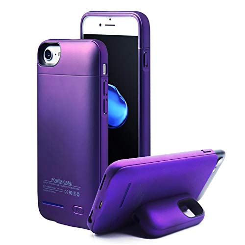 Product Cover Battery Case for iPhone 8/7/6/6s, YLEX Slim Battery Case with Magnetic Stand Design, 3000mah Portable Charging Case Extended Battery Charger Case for iPhone 8/7/6s/6 (4.7 inch),Purple