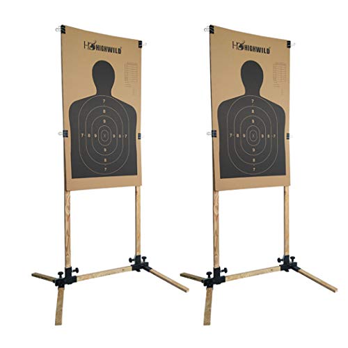 Product Cover Highwild Adjustable Target Stand Base for Paper Shooting Targets Cardboard Silhouette - USPSA/IPSC - IDPA Practice (2 Set)