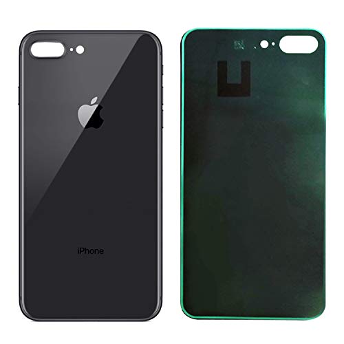 Product Cover Apple iPhone 8 Plus Replacement Back Glass Cover Back Battery Door w/Pre-Installed Adhesive,Best Version Apple iPhone 8 Plus All Models OEM Replacement (Black)