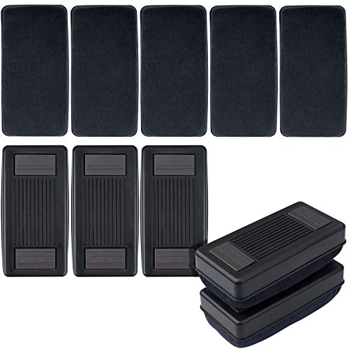 Product Cover 10 Pack Magnetic Whiteboard Dry Erasers Chalkboard Cleaner for Classroom Offices (Black, 4 X 2 X 1.2 Inch)