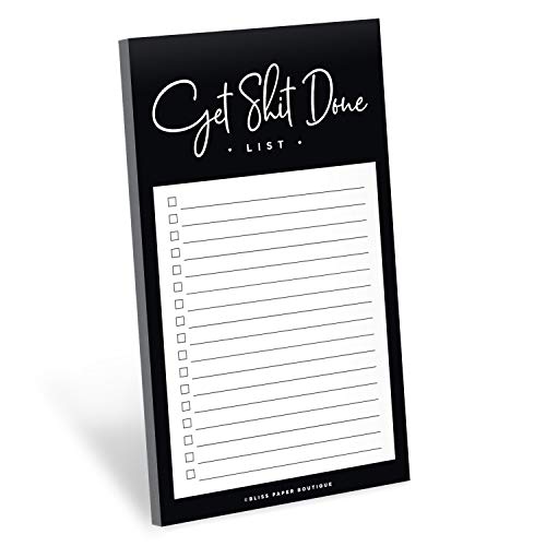 Product Cover Daily to Do List Notepad, Funny Get Shit Done Tear Off pad, Memo pad for Shopping Lists, Reminders and appointments, 4.5 x 7.5 inches, 50 Sheets, Made in The USA