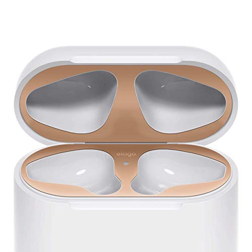 Product Cover elago Upgraded AirPods Dust Guard (Matte Rose Gold, 2 Sets) - Dust-Proof Film, Luxurious Looking, Must Watch Easy Installation Video, Protect AirPods from Metal Shavings [US Patent Registered]