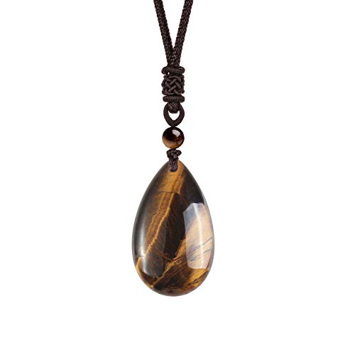 Product Cover OCARLY Natural Gemstone Drop Pendant Necklace Healing Stone Crystal Chakra Protection Rock Cord Jewelry