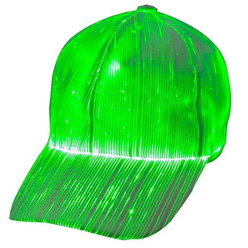 Product Cover 1clienic Luminous LED Baseball Cap 7 Colors Glow Hat Unisex DJ Light Up Rave Fiber Optic LED EDC Hats Rave Concert Father's Day Men Women Boys