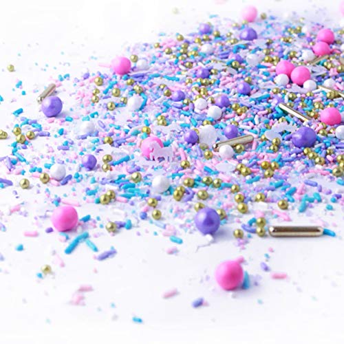 Product Cover Unicorn Sprinkle Mix | Pastel | Pink Purple and Blue | Gold Sprinkles, 4OZ