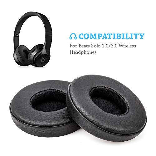 Product Cover Beats Solo Replacement Ear Pads by Link Dream - Replacement Ear Cushions Kit Memory Foam Earpads Cushion Cover for Solo 2.0/3.0 Wireless Headphone, 2 Pieces