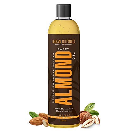 Product Cover UrbanBotanics® Pure Cold Pressed Sweet Almond Oil for Hair and Skin, 200ml (Odorless)