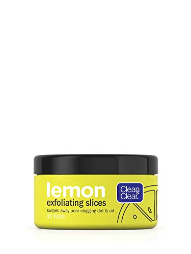 Product Cover Clean & Clear Exfoliating Lemon Slices, Brightening and Cleansing Face Pads with Lemon Extract and Vitamin C to Cleanse Pore-Clogging Dirt and Oil Reside, Oil-Free Vitamin C Facial Pads, 45 Pads (Pac
