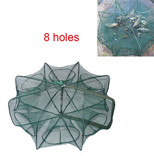 Product Cover LikeFish Portable Folded Fishing Net Collapsible Net Trap Cast Dip Cage Automatic for Fish Shrimp Minnow Crayfish Crab Baits (8 Holes)