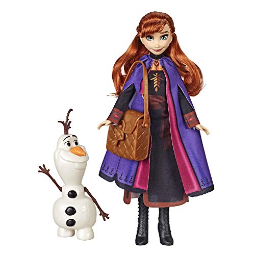 Product Cover Disney Frozen Anna Doll with Buildable Olaf Figure & Backpack Accessory, Inspired by 2 Movie, Brown