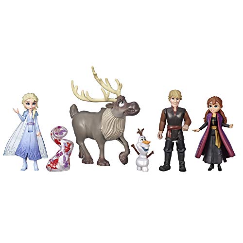 Product Cover Disney Frozen Adventure Collection, 5 Small Dolls from Frozen 2, Anna, Elsa, Kristoff, Sven, Olaf, & Gale Accessory