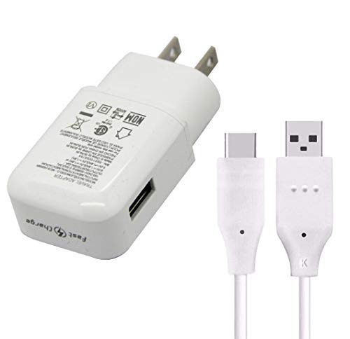 Product Cover Fast Charger Compatible LG Stylo 4 G5 G6 G7 G8 V20 V30 V35 V30S V40 ThinQ Plus,Samsung Galaxy S8 Plus S9 S9+ S10 Active Note 8 Note 9,Moto Z Z2 Plus and More, USB Type C Cable with Charger Adapter