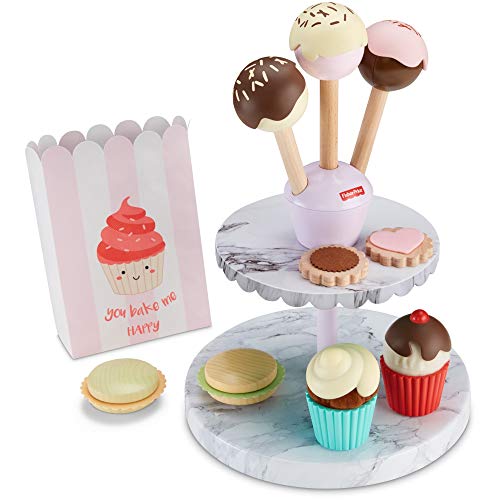 Product Cover Fisher-Price Cake Pop Shop - 24-Piece Pretend Dessert Bakery Play Set with Real Wood for Preschoolers 3 Years & Up