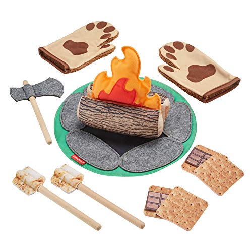 Product Cover Fisher-Price S'More Fun Campfire - 18-Piece Pretend Camping Play Set with Real Wood for Preschoolers Ages 3 Years & Up