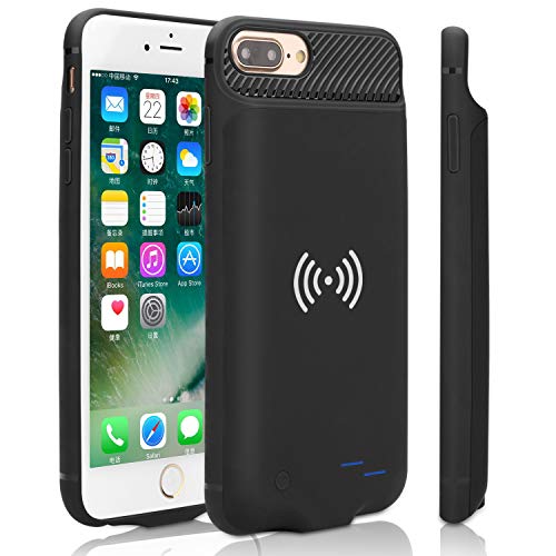 Product Cover iPhone 6/6S/7/8 Battery Case with QI Standard Wireless Charging, Epuirie 3800mAh External Battery Case Portable Rechargeable Backup Power Bank Protective Battery Pack (Black)
