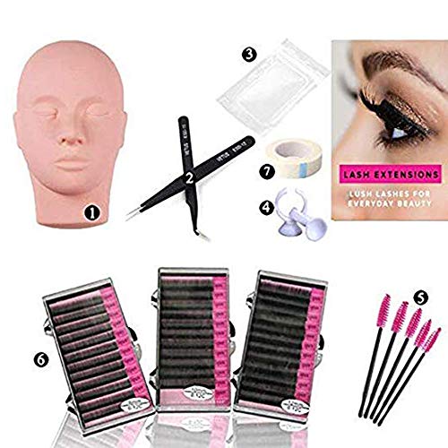 Product Cover Training Mannequin Head Model False Eyelashes Extension Practice Exercise Kit Tool for Makeup Eye Eyelash Graft (#1)