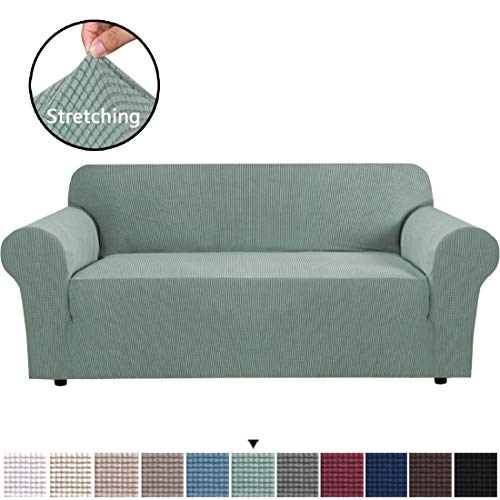 Product Cover H.VERSAILTEX 1 Piece High Stretch Sofa Cover Jacquard Lycra Sofa Slipcover/Form Fit Slip Resistant Stylish Furniture Protector for Sofa Machine Washable, Lounge Cover for 3 Cushions (72
