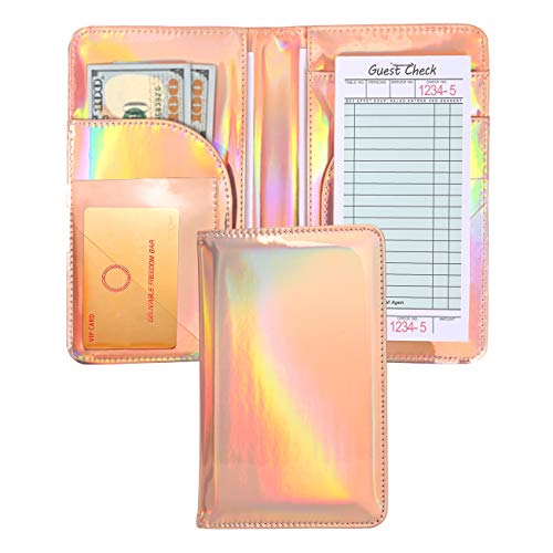 Product Cover Waiter Waitress Book Server Wallet with Money Pocket Pen Holder Server Book Fit Restaurants Check Presenter and Server Apron (Colorful)